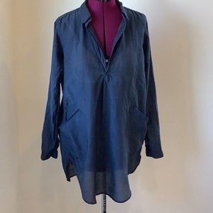 CP Shades Teton Shirt Tunic Cotton Silk S Grey